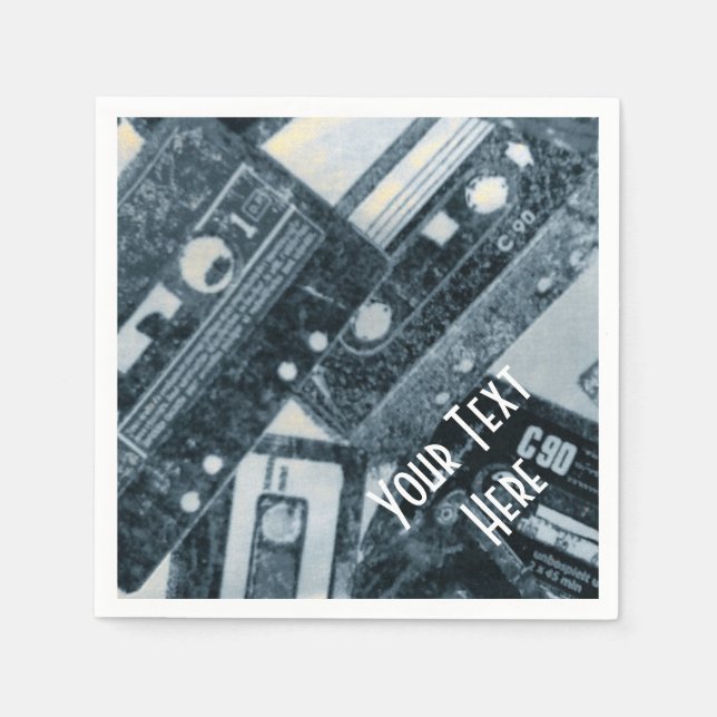 Personalized Retro Cassette Tapes Napkins (Front)