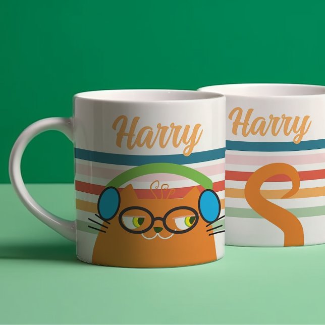 Personalized Retro Cat Coffee Mug (Creator Uploaded)