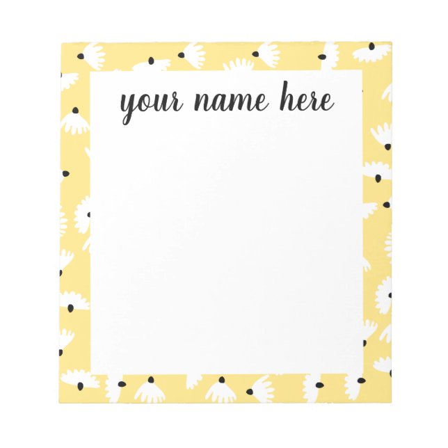 Personalized Retro Chamomile Notepad (Front)