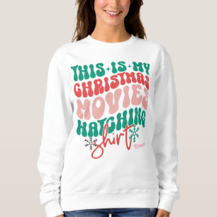 Personalized Retro Christmas Movies Watching Sweatshirt