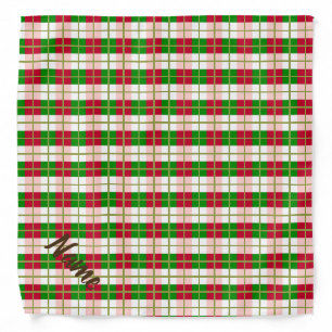 Personalized Retro Christmas Plaid Pattern Bandana