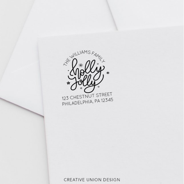 Personalized Retro Christmas Return Address Label Self-inking Stamp (Creator Uploaded)