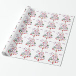 Personalized Retro Christmas Tree Wrapping Paper at Zazzle