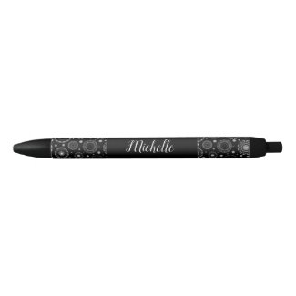 Personalized Retro Circles Black Ink Pen