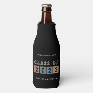 Personalized Retro Class of 2023 Graduation Cute Bottle Cooler
