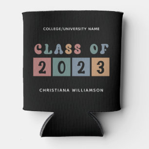 Personalized Retro Class of 2023 Graduation Cute Can Cooler
