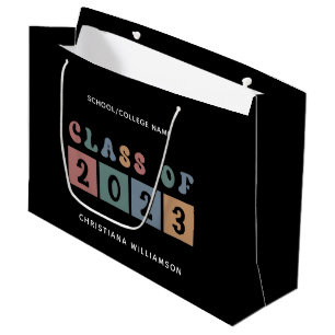 Personalized Retro Class of 2023 Graduation Cute Large Gift Bag