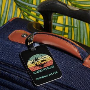 Personalized Retro Clearwater Beach Souvenir Luggage Tag