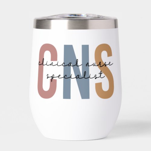 Personalized Retro CNS Clinical Nurse Specialist Thermal Wine Tumbler