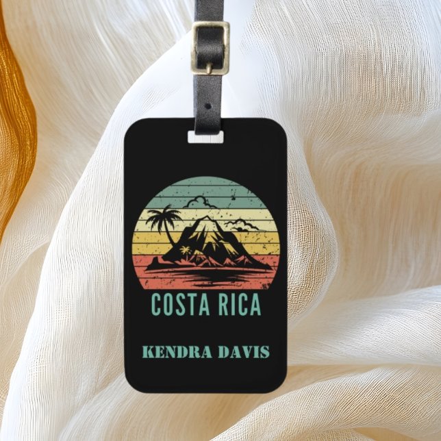 Personalized Retro Costa Rica Souvenir Luggage Tag (Creator Uploaded)