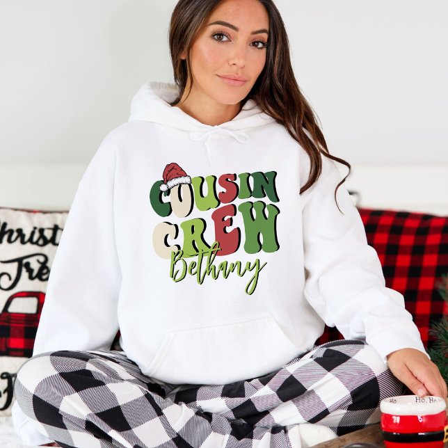 Personalized Retro Cousin Crew Christmas Matching Hoodie (Creator Uploaded)