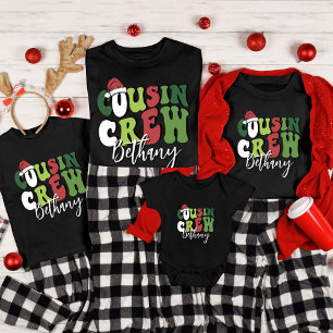 Personalized Retro Cousin Crew Christmas Matching Tri-Blend Shirt