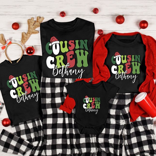 Personalized Retro Cousin Crew Christmas Matching Tri-Blend Shirt (Creator Uploaded)