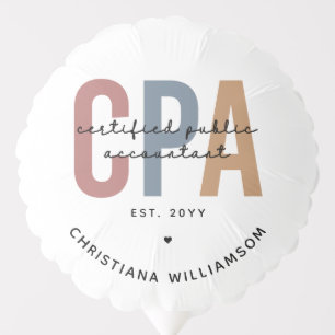 Personalized Retro CPA Certified Public Accountant Balloon