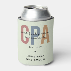 Personalized Retro CPA Certified Public Accountant Can Cooler