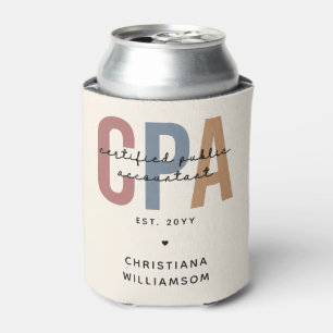 Personalized Retro CPA Certified Public Accountant Can Cooler