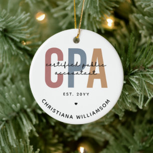 Personalized Retro CPA Certified Public Accountant Ceramic Ornament