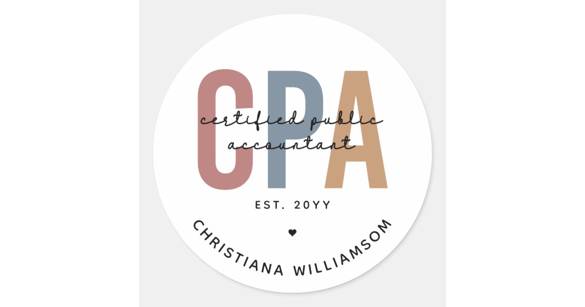 Personalized Retro CPA Certified Public Accountant Classic Round ...