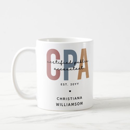 Personalized Retro CPA Certified Public Accountant Coffee Mug