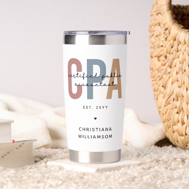 Personalized Retro CPA Certified Public Accountant Insulated Tumbler (Living Room)