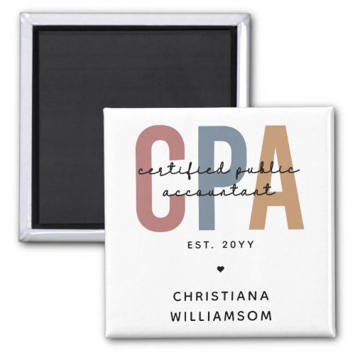 Personalized Retro CPA Certified Public Accountant Magnet