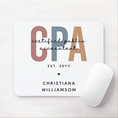 Personalized Retro CPA Certified Public Accountant Mouse Pad