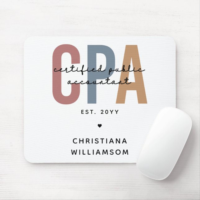 Personalized Retro CPA Certified Public Accountant Mouse Pad (With Mouse)