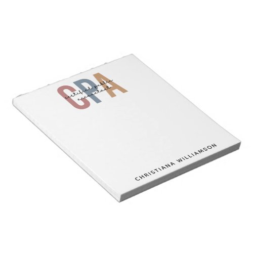 Personalized Retro CPA Certified Public Accountant Notepad