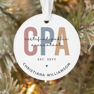 Personalized Retro CPA Certified Public Accountant Ornament