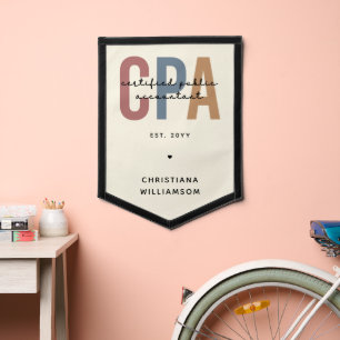 Personalized Retro CPA Certified Public Accountant Pennant