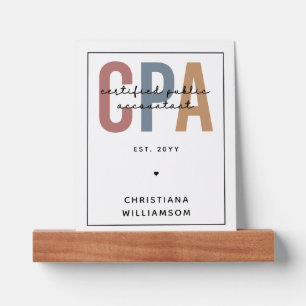 Personalized Retro CPA Certified Public Accountant Picture Ledge