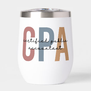 Personalized Retro CPA Certified Public Accountant Thermal Wine Tumbler