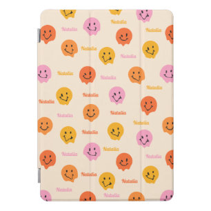 Personalized Retro Cream Groovy Smile Pattern iPad Pro Cover