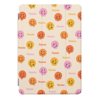 Personalized Retro Cream Groovy Smile Pattern iPad Pro Cover
