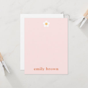 Personalized Retro Daisy Note Card