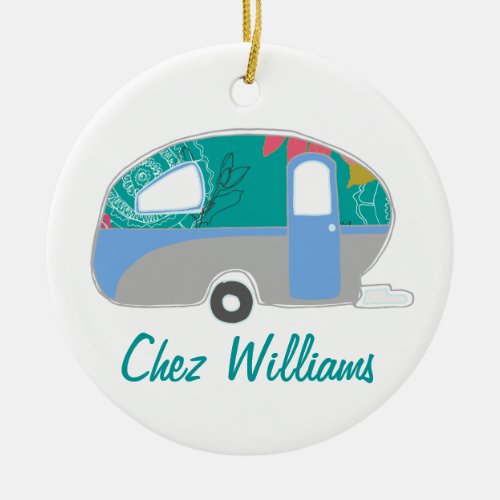 Personalized Retro Design Caravan Ornaments