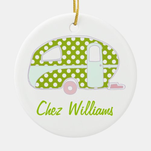 Personalized Retro Design Caravan Ornaments