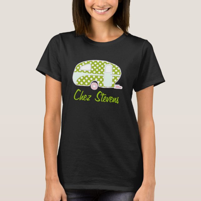 Personalized Retro Design Caravan Owners T Shirt (Front)