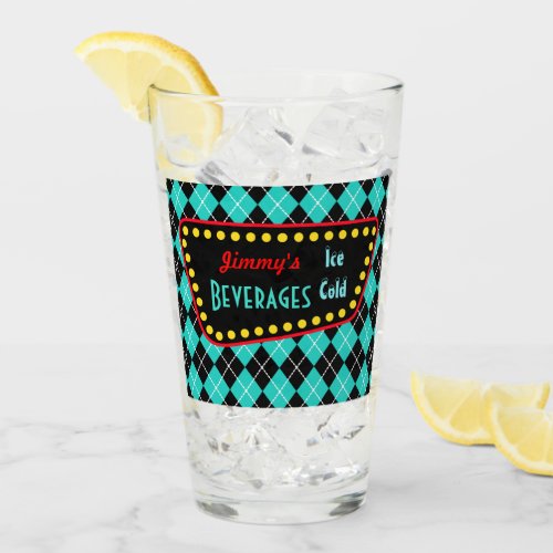 Personalized Retro Diner Glass Tumbler Gift