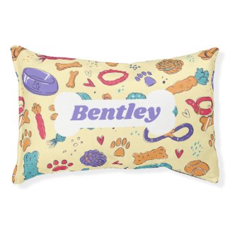 Personalized Retro Dog Toys Pattern Custom Name