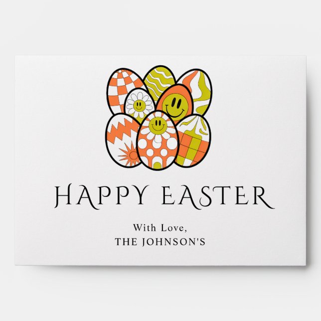 Personalized Retro Easter Egg Mailing Envelope (Front)