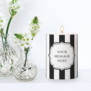Personalized Retro Elegant Stripe Candle