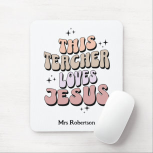 Personalized retro faith teacher appreciation mouse pad