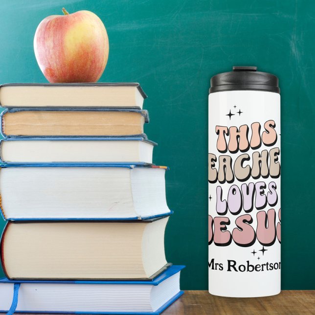 Personalized retro faith teacher appreciation  thermal tumbler (Creator Uploaded)