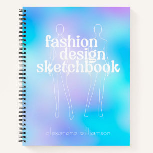 Personalized Retro Fashion Design Sketchbook Notebook