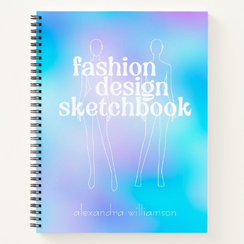 Personalized Retro Fashion Design Sketchbook Notebook