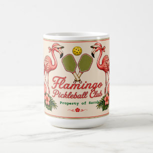 Personalized Retro Flamingo Pickleball Mug
