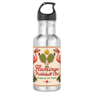 Personalized Retro Flamingo Pickleball Water Bottl Stainless Steel Water Bottle