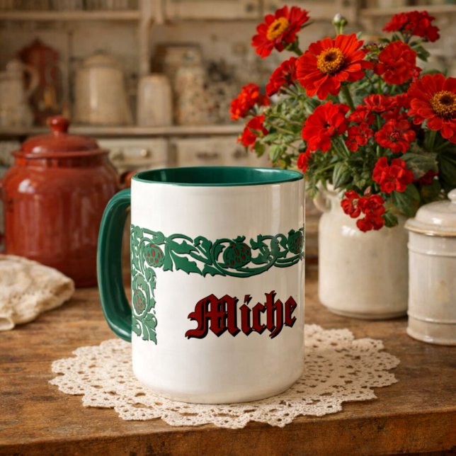 Personalized Retro Floral Foliage Mug (Creator Uploaded)