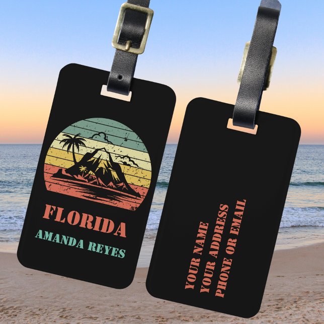 Personalized Retro Florida Luggage Tag (Creator Uploaded)